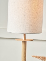 Pacific Natural Bonham Wood Veneer Metal Table Lamp - Image 4 of 6