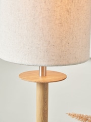 Pacific Natural Bonham Wood Veneer Metal Table Lamp - Image 5 of 6