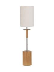 Pacific Natural Bonham Wood Veneer Metal Table Lamp - Image 6 of 6