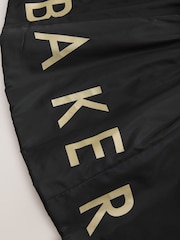 Baker by Ted Baker Shower Resistant Shirred Waist Black Raincoat - Image 8 of 28
