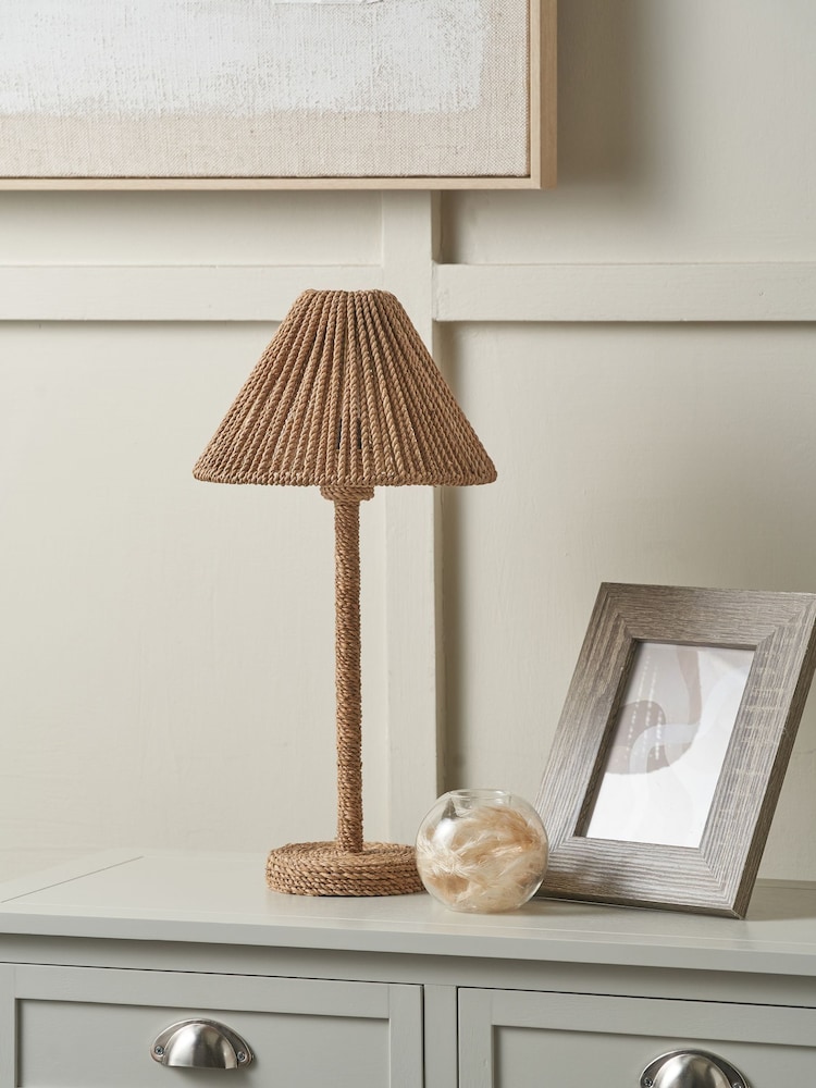 Pacific Natural Leif Jute Rope Table Lamp - Image 1 of 6