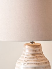 Pacific White Nya Scratch Effect Ceramic Table Lamp - Image 2 of 6