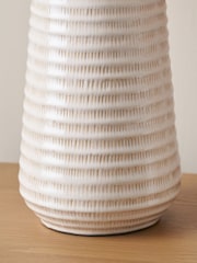 Pacific White Nya Scratch Effect Ceramic Table Lamp - Image 4 of 6