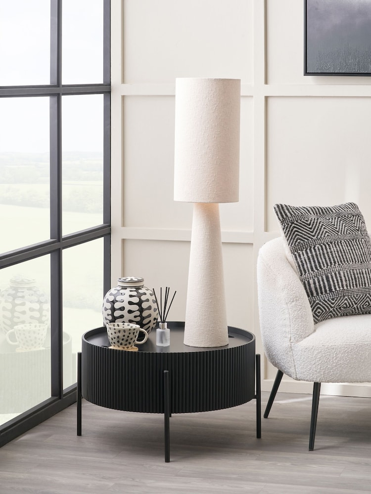 Pacific White Mirissa Slubby Handloom Fabric Table Lamp - Image 1 of 6