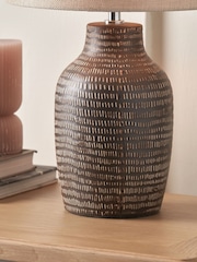 Pacific Earth Kai Textured Tall Ceramic Table Lamp - Image 2 of 6