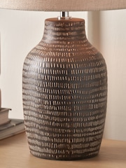 Pacific Earth Kai Textured Tall Ceramic Table Lamp - Image 3 of 6