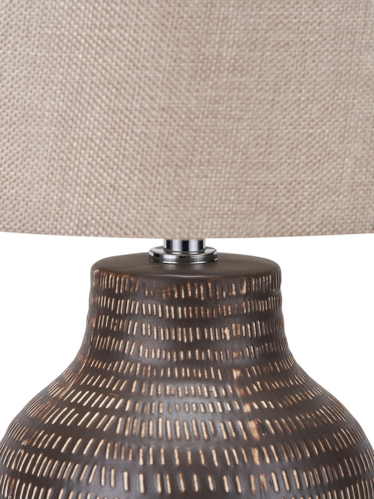 Pacific Earth Kai Textured Tall Ceramic Table Lamp - Image 6 of 6 Pacific Earth Kai Textured Tall Ceramic Table Lamp - Image 6 of 6