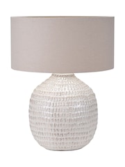Pacific White Signe Linear Textured Ceramic Table Lamp - Image 5 of 5