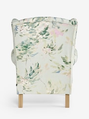 Relaxed Linen Look Feminine Floral Green Sherlock Highback Armchair - Image 8 of 9