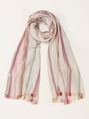 FatFace Natural Spice Trail Stripe Scarf - Image 1 of 2