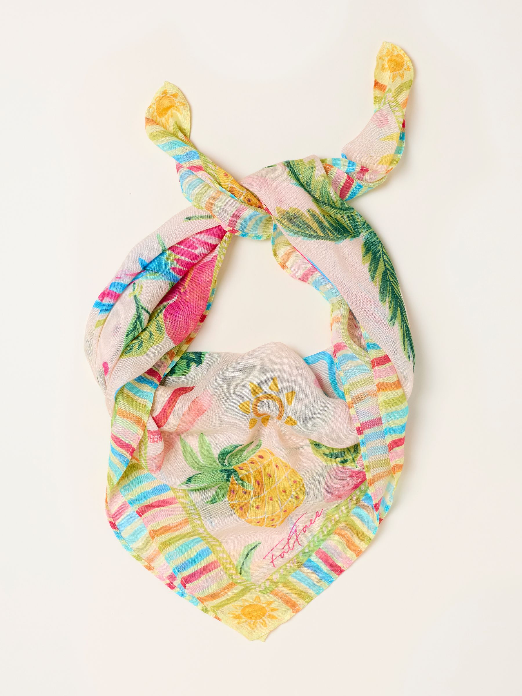 Fat Face - Women's Scarf - Square - Viscose - Pink