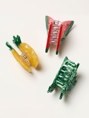 FatFace Multi 3 Pack Tropical Claw Clips - Image 2 of 2