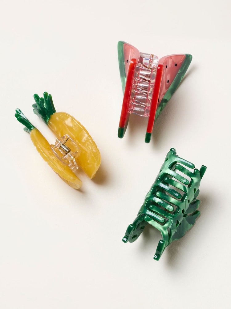 FatFace Multi 3 Pack Tropical Claw Clips - Image 2 of 2
