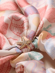 FatFace Pink Sealife Tie Scrunchie - Image 2 of 2
