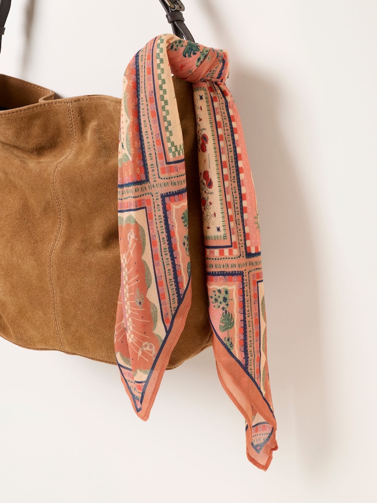 FatFace Orange Patchwork Square Scarf - Image 3 of 3