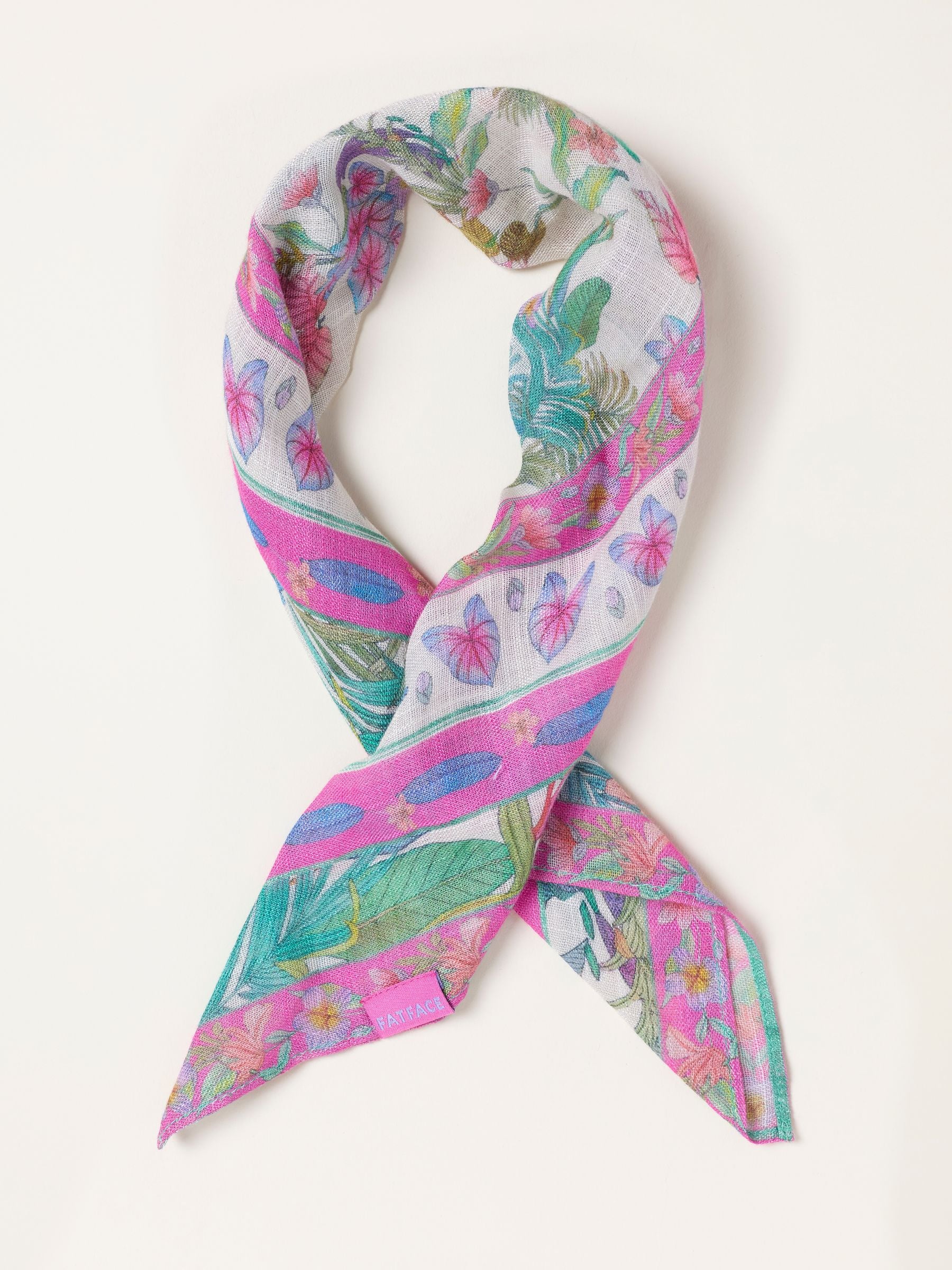 Fat Face - Women's Square Scarf - Pink - Viscose