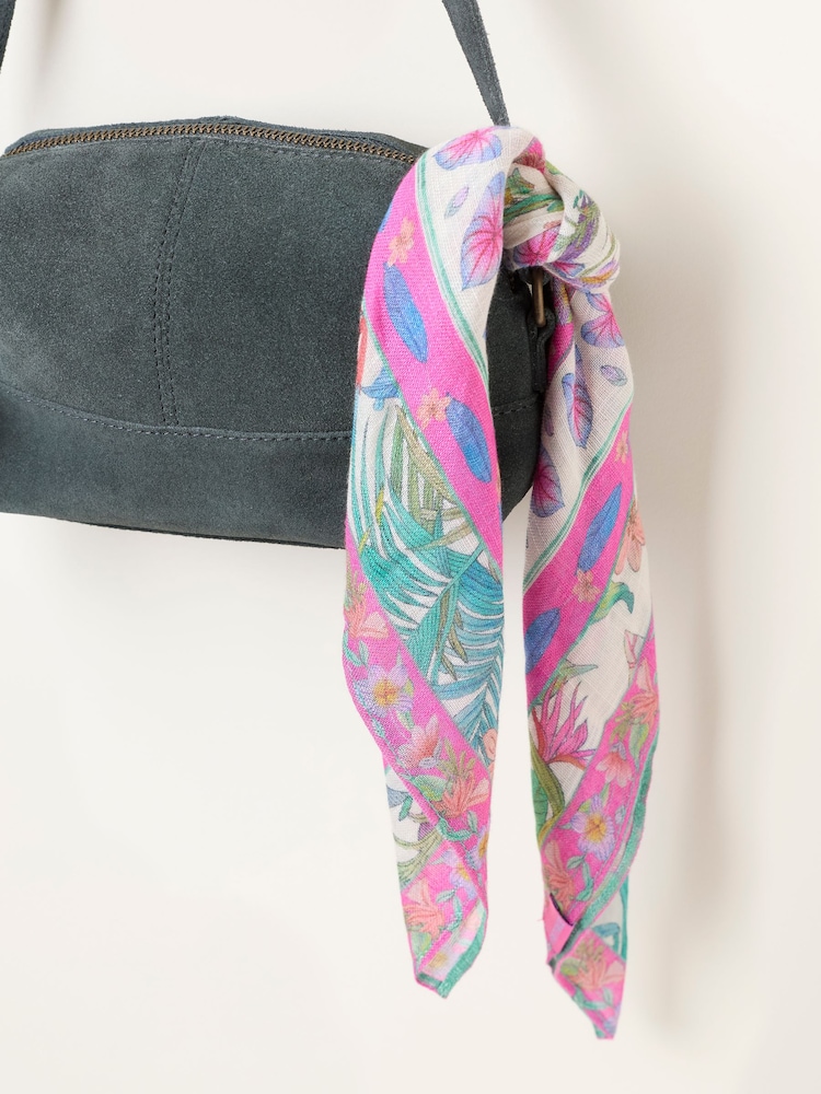 FatFace Pink Tropical Square Scarf - Image 3 of 3