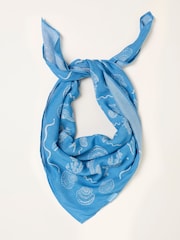 FatFace Blue Sealife Square Scarf - Image 1 of 3