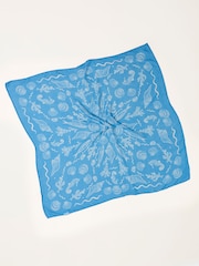 FatFace Blue Sealife Square Scarf - Image 2 of 3