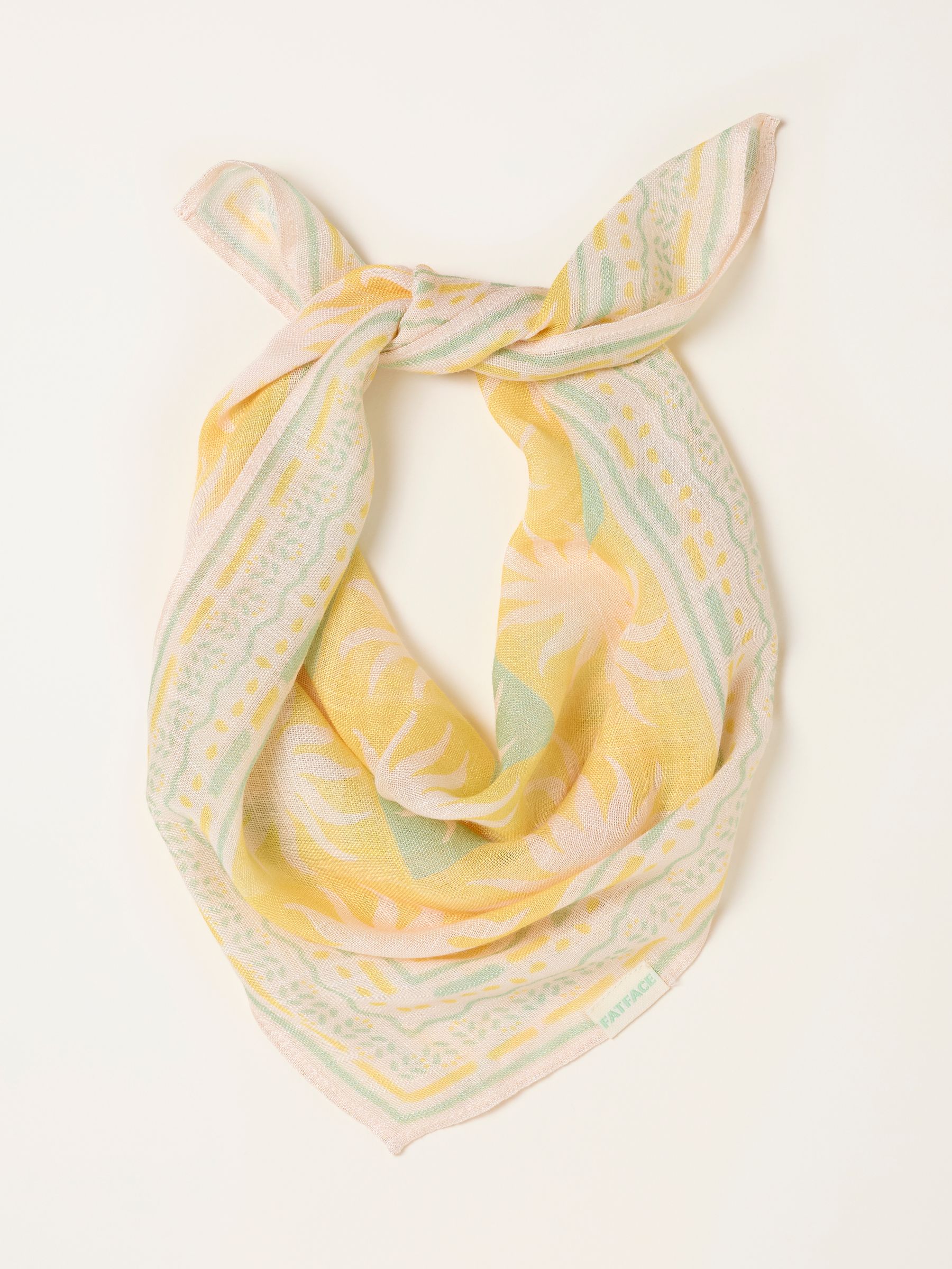 Fat Face - Women's Hair Accessory - Scarf - Yellow - Viscose