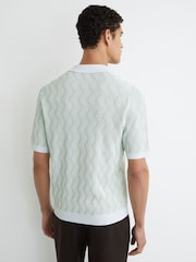 Reiss Soft Sage Johnny Wave-Knit Cuban-Collar Shirt - Image 5 of 6