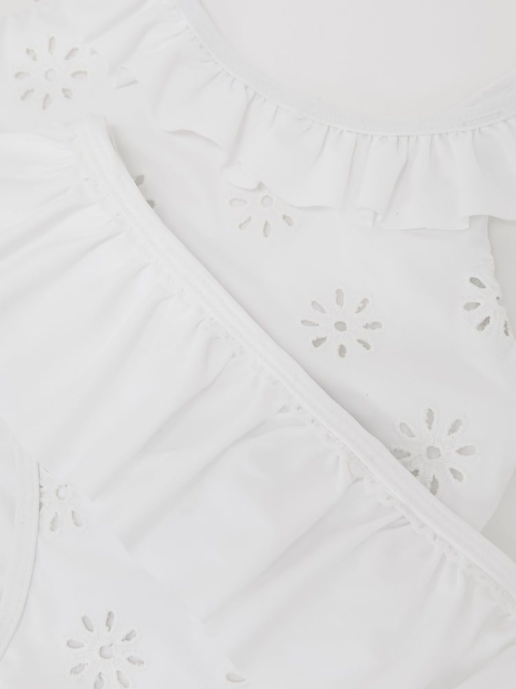 Reiss White Maxine Broderie Peplum Bikini Set - Image 3 of 3