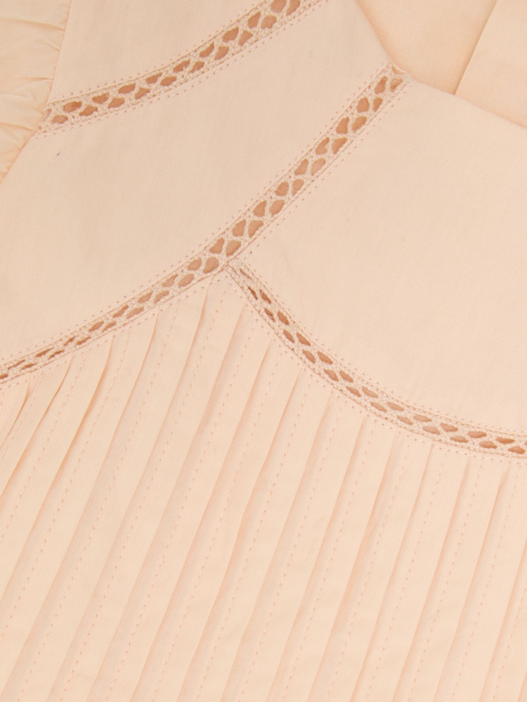 Reiss Peach Susie Cotton Pintuck Cap-Sleeve Dress - Image 4 of 4