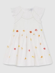 Reiss Susie Cotton Embroidered Pintuck Dress - Image 2 of 4