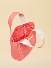 Joules Coral Pink Mini Crossbody Cotton Tote Bag - Image 5 of 8