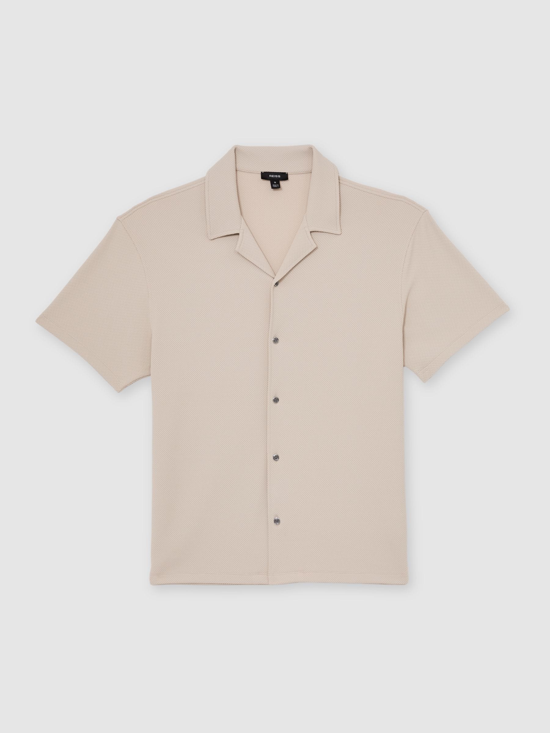 Buy Reiss Stone Cedric Textured Cuban-Collar Shirt from Next USA