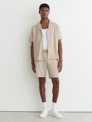 Reiss Stone Cedric Textured Cuban-Collar Shirt - Image 5 of 7