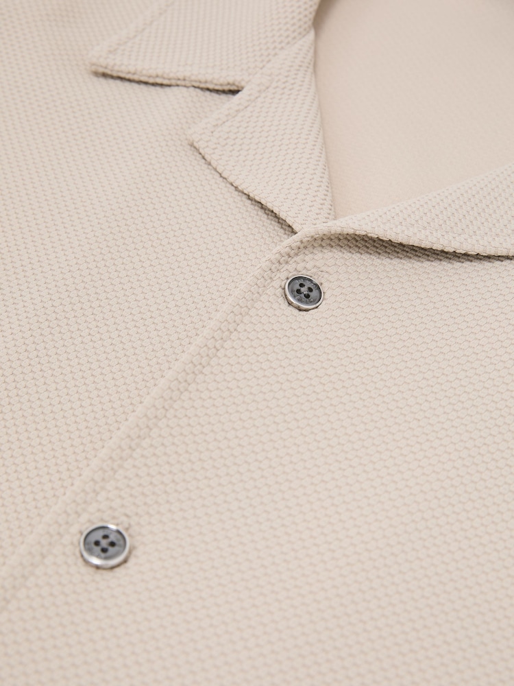 Reiss Stone Cedric Textured Cuban-Collar Shirt - Image 7 of 7
