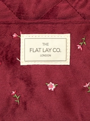 The Flat Lay Co. Embroidered Velvet Open Flat Drawstring Makeup Bag - Image 7 of 10