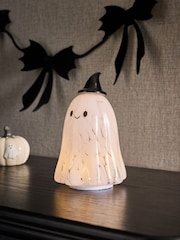 Pink Light Up Confetti Glass Ghost Halloween Decoration - Image 1 of 3