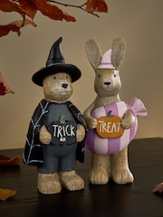 Set of 2 Natural Bertie Bear and Rosie the Rabbit Halloween Decorations - Image 2 of 3