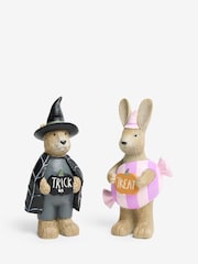 Set of 2 Natural Bertie Bear and Rosie the Rabbit Halloween Decorations - Image 3 of 3