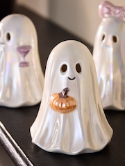 Set of 3 White Ceramic Ghosts Halloween Decoration - Image 2 of 3