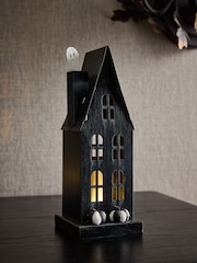Set of 2 Black Light Up Spooky House Halloween Decorations - Image 2 of 4