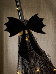 Black Light Up Broom Large Halloween Decoration - Image 2 of 2