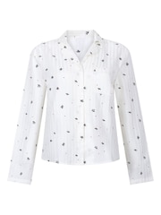 Hunkemoller White Jacquard Longsleeve Shirt - Image 5 of 6