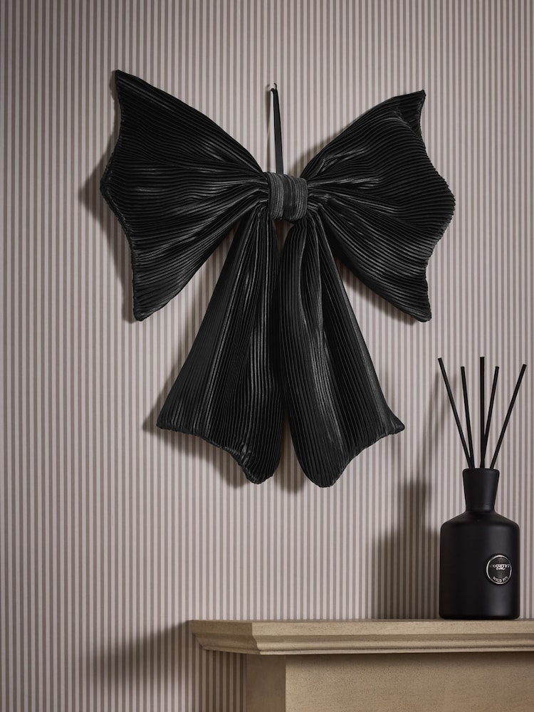 Black Large Bat Bow Halloween Decoration - Image 1 of 3 Black Large Bat Bow Halloween Decoration - Image 1 of 3
