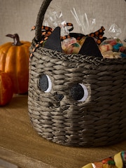 Grey Cute Cat Halloween Trick or Treat Basket - Image 3 of 4