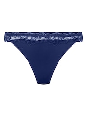 Hunkemoller Navy Thong Lace & Shine Thong - Image 4 of 5