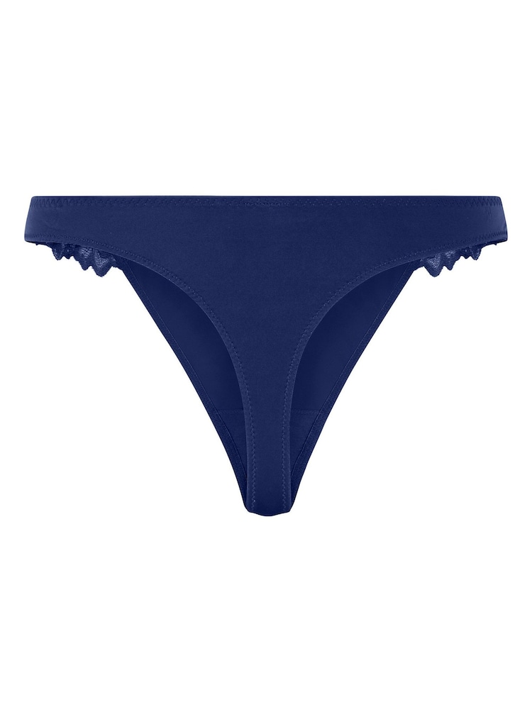 Hunkemoller Navy Thong Lace & Shine Thong - Image 5 of 5