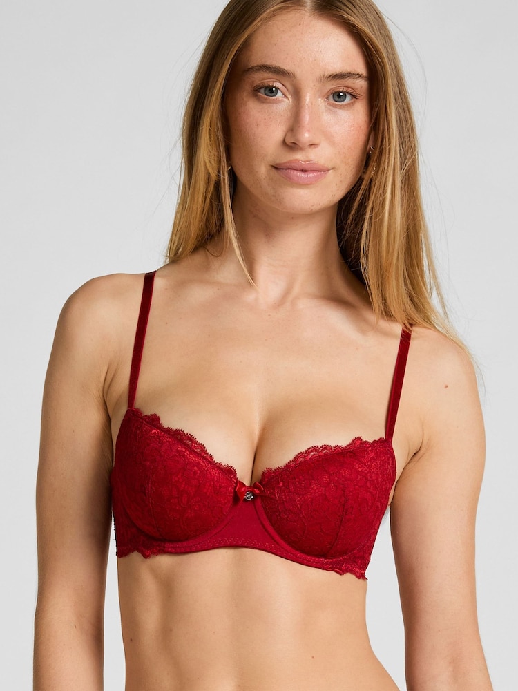 Hunkemoller Red Marine Padded Underwired Bra - Imagen 1 de 5