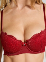 Hunkemoller Red Marine Padded Underwired Bra - Imagen 2 de 5