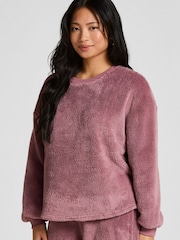 Hunkemoller Pink Long Sleeved Fluffy Fleece - Image 1 of 5