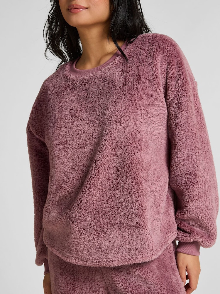 Hunkemoller Pink Long Sleeved Fluffy Fleece - Image 2 of 5 Hunkemoller Pink Long Sleeved Fluffy Fleece - Image 2 of 5