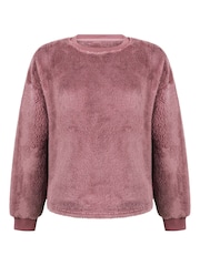 Hunkemoller Pink Long Sleeved Fluffy Fleece - Image 4 of 5