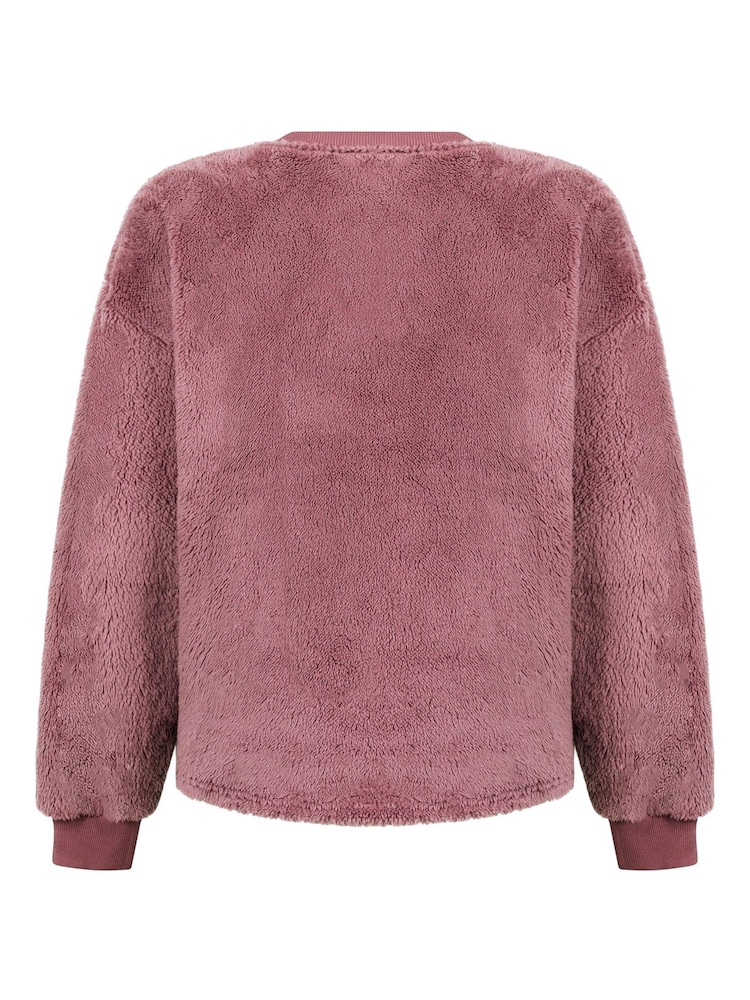 Hunkemoller Pink Long Sleeved Fluffy Fleece - Image 5 of 5 Hunkemoller Pink Long Sleeved Fluffy Fleece - Image 5 of 5